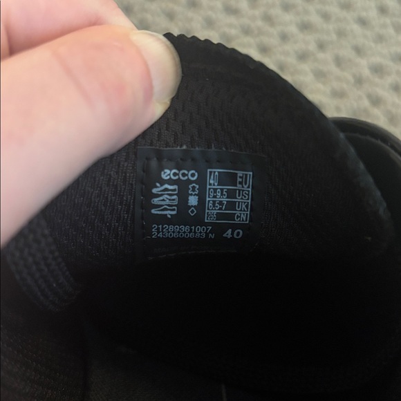 NWB Ecco Black Pure Silver Street Lite Lace Up Shoes Size 40 Made in Portugal - Picture 5 of 8